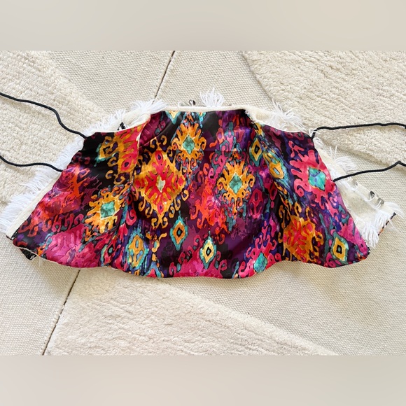 Liboosha Handmade Moroccan Wedding Blanket Jacket Tribal Floral Cream Black 2T - Picture 6 of 10